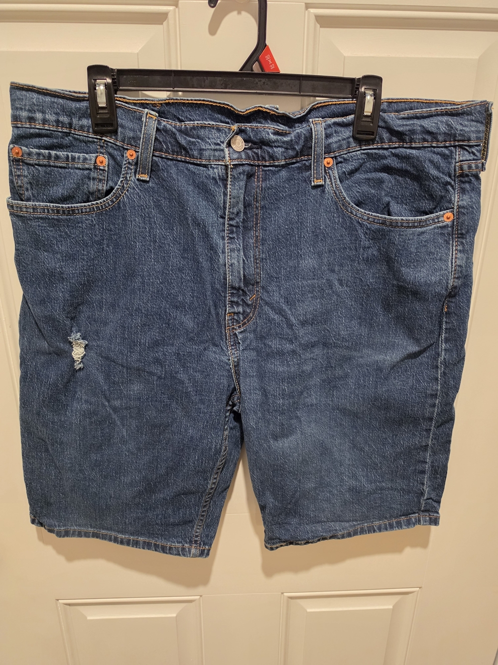 Levi's Indigo Blue Denim Jean Shorts with Subtle Distress